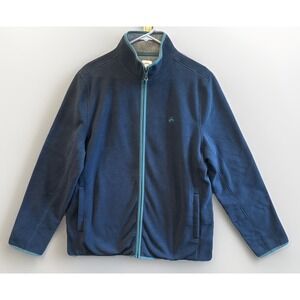 Brooks Brothers Contrast Polar Fleece Polyester Full Zip Jacket Navy Size M